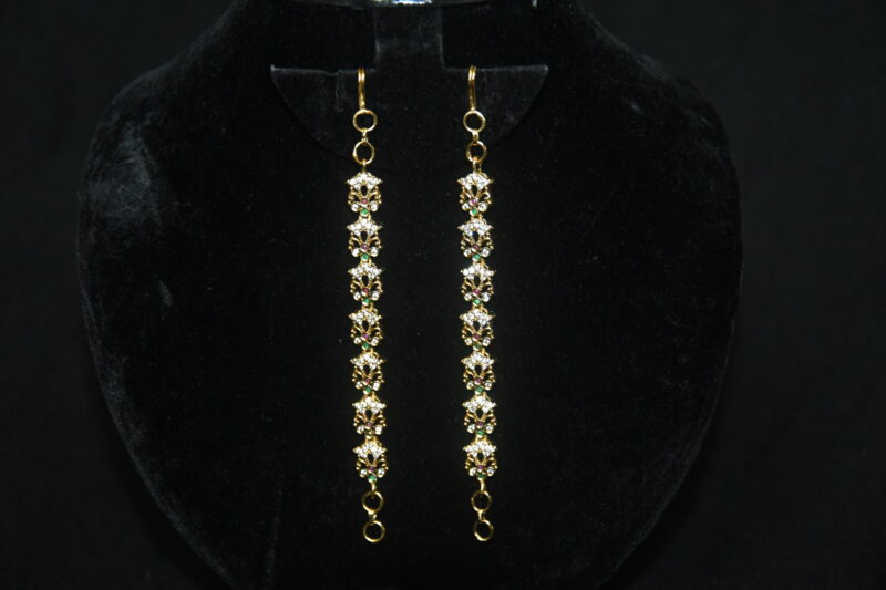 Cz multicolour matilu/earchain by Nischala Fashions