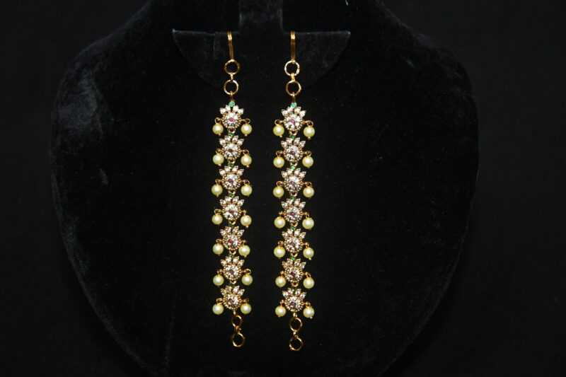 Cz multicolour matilu/earchain by Nischala Fashions