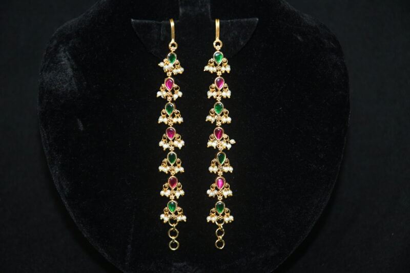 Jadau Kundan Multicolour Matilu/Earchain NFHA43M - Image 2