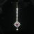 Diamond square pink maang tikka with single pearl hanging, ethnic jewelry accessory by Nischala Fashions.