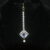 Diamond square violet maang tikka with single pearl hanging, festive Indian jewelry by Nischala Fashions.