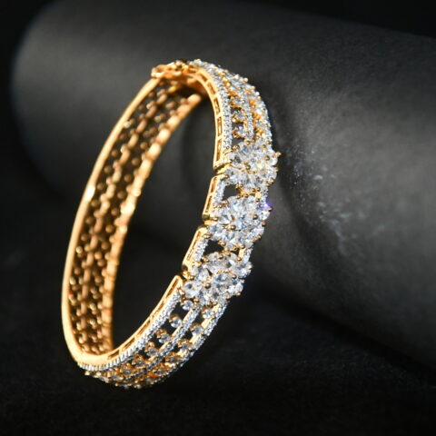Diamond Kada Bangle with CZ stones and elegant finish by nischala fashions