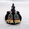 Navaratna carved beads pearl hanging necklace with earrings NFN104 - Image 3