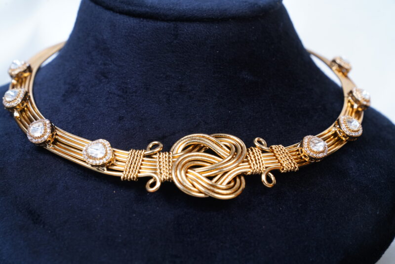 Antique gold fusion kante with earrings NFN106 - Image 2
