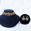 Antique Peacock choker necklace with pearls with earrings