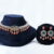 Victorian cz kante necklace with coral drop and earrings (NFN109)