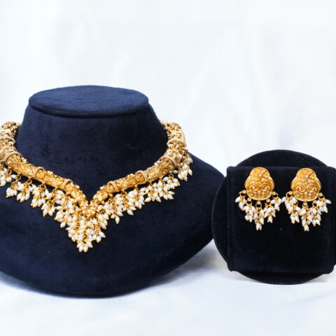 Antique guttapusalu kante necklace with earrings (NFN112)