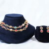 Two layer navaratna necklace with earrings NFN115