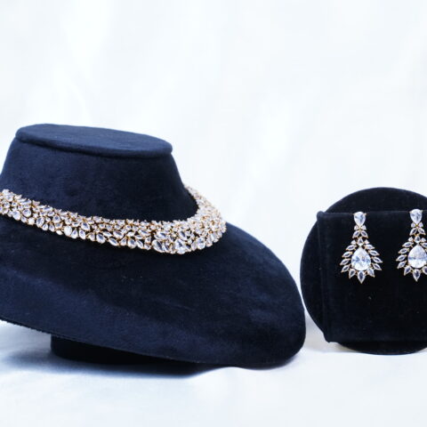 Cz necklace with earrings NFN116