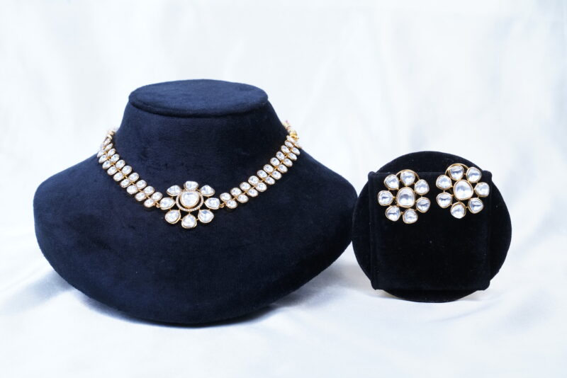 Moissanite necklace with earrings NFN119