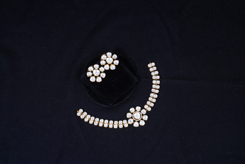 Moissanite necklace with earrings NFN119 - Image 3