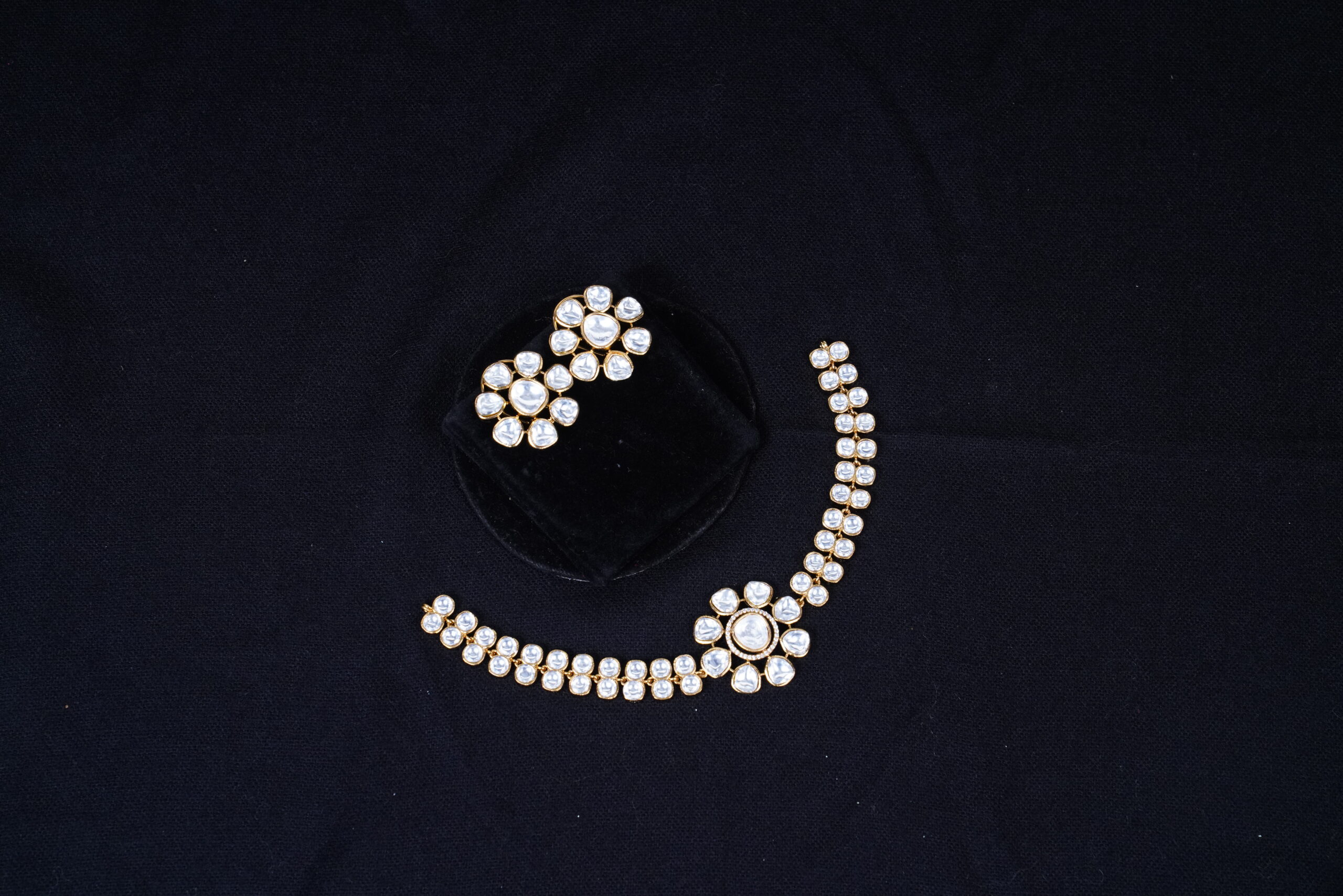 Moissanite necklace with earrings NFN119 - Image 3