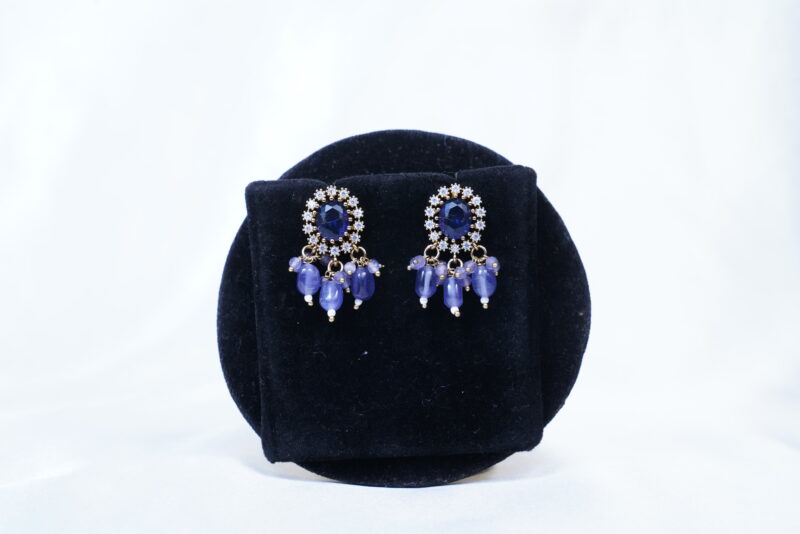Victorian violet choker necklace with earrings NFN121v - Image 3