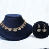 Simple flower necklace with earrings in white NFN123W