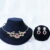 Deer hasli/kante necklace with earrings in pink (NFN124P)