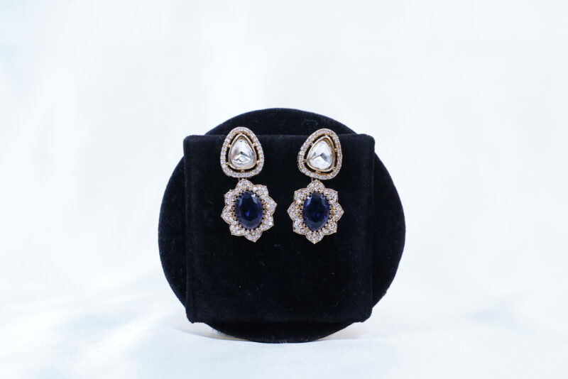 Deer hasli/kante necklace with earrings in violet (NFN124V) - Image 3
