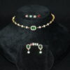 Simple cz changeable necklace with changeable earrings NFN134