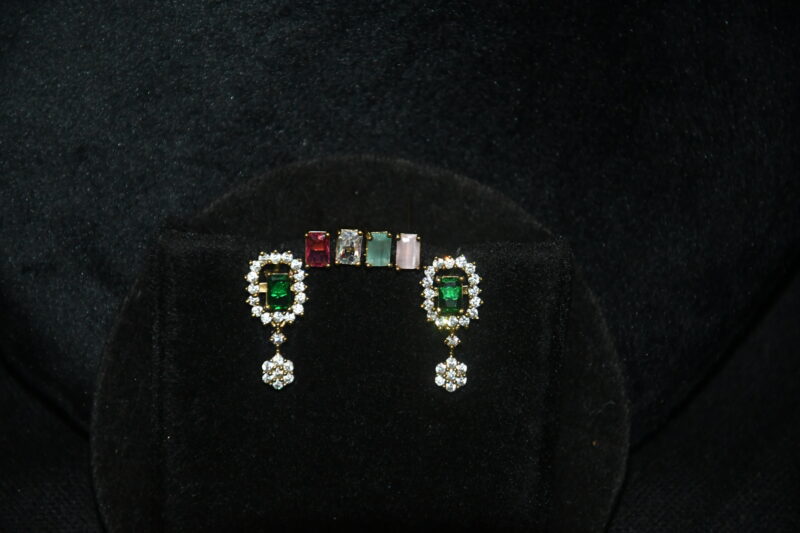 Simple cz changeable necklace with changeable earrings NFN134 - Image 2