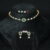 Simple cz changeable necklace with changeable earrings NFN134