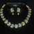 Simple cz necklace in green with earrings NFN135G