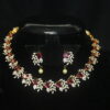 Simple cz necklace in pink with earrings NFN135P