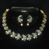 Simple cz necklace in seagreen with earrings NFN135SG
