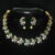 Simple cz necklace in seagreen with earrings NFN135SG