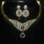 Simple cz kante necklace with earrings NFN136