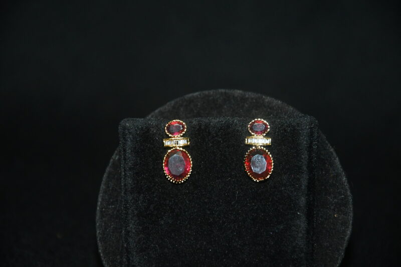 Simple oval cz necklace with earrings NFN137P - Image 3