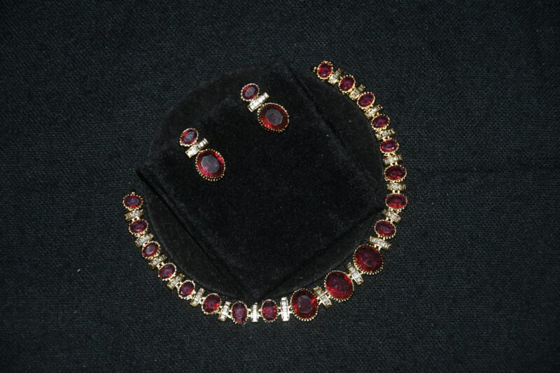 Simple oval cz necklace with earrings NFN137P - Image 4