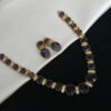 Simple oval cz necklace with earrings NFN137V