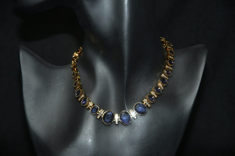 Simple oval cz necklace with earrings NFN137V - Image 2