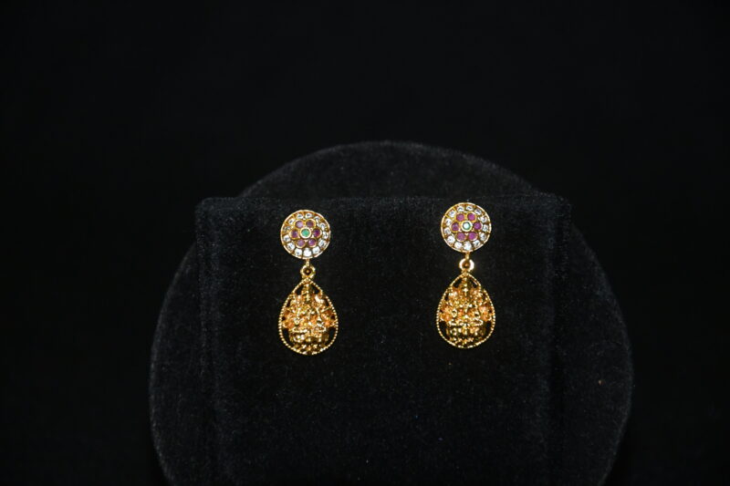 Antique peacock kasu bottumala necklace with earrings NFN141 - Image 3