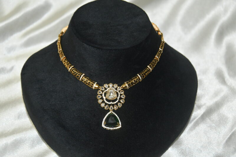 Victorian kante necklace with earrings (NFN147G) - Image 2