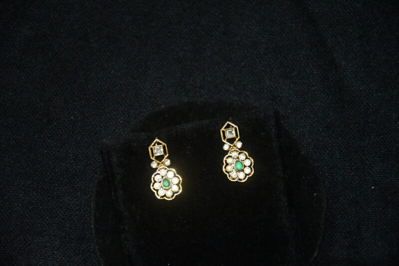 CZ kante necklace with earrings (NFN149G) - Image 2