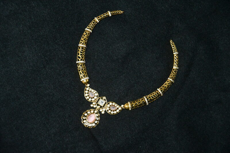 CZ kante necklace with earrings (NFN149LP) - Image 3