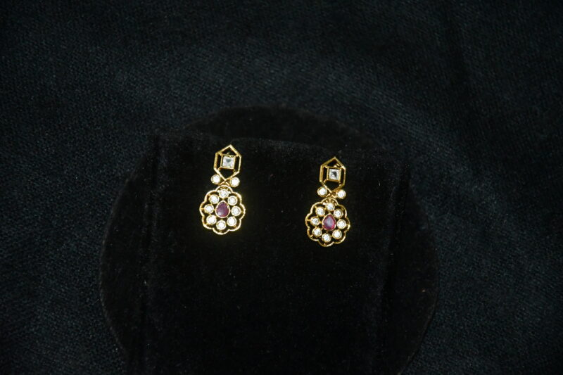 CZ kante necklace with earrings (NFN149P) - Image 2