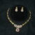CZ kante necklace with earrings (NFN149P)