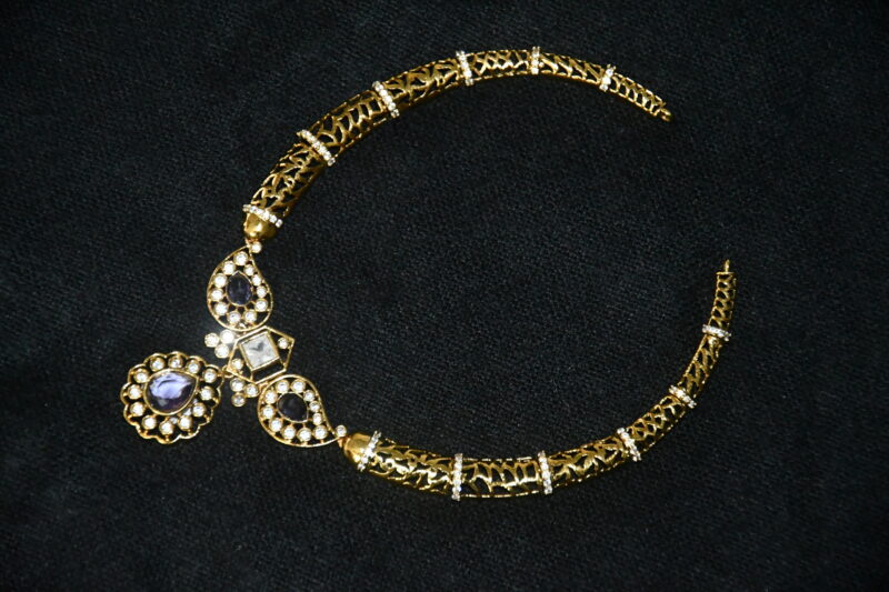 CZ kante necklace with earrings (NFN149V) - Image 3