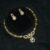 CZ kante necklace with earrings (NFN149V)