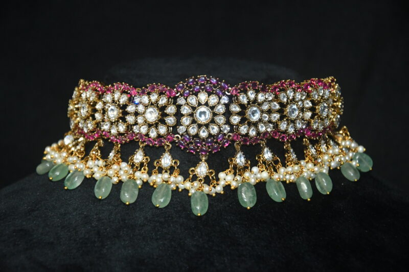 Moissanite choker necklace with earrings - Image 2
