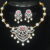 Diamond pink kante necklace with earrings, kante-style necklace with dazzling diamonds and pink stones by Nischala Fashions.