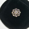 violet cz stone round pendant with earrings NFP08V