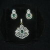 Small diamond pendant with earrings in seagreen NFP14SG