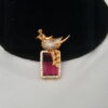 Bird cz pendant in pink NFP16P