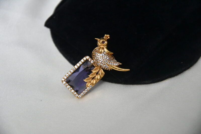Bird cz pendant in violet NFP16V - Image 3