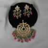 Real gold look cz pendant with earrings NFP17G