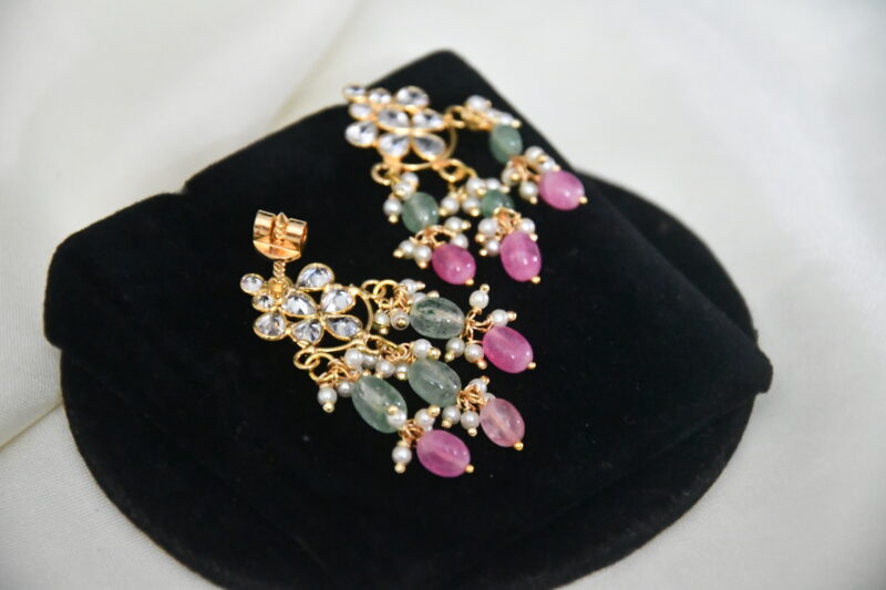 Real gold look cz pendant with earrings NFP17G - Image 4