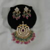 Real gold look cz pendant with earrings NFP17P