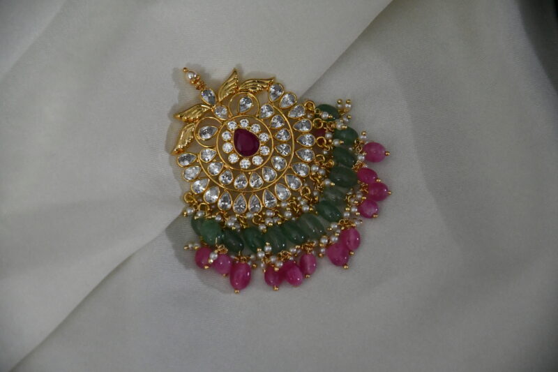 Real gold look cz pendant with earrings NFP17P - Image 3